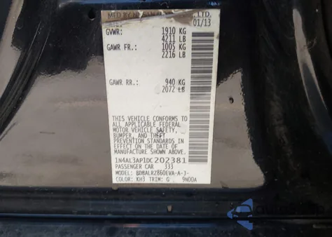 2013 Nissan Altima 2.5 S from USA, damaged, VIN 1N4AL3AP1DC202381